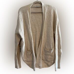 Madewell Oversized Open Pocket Cardigan Cream Size Medium